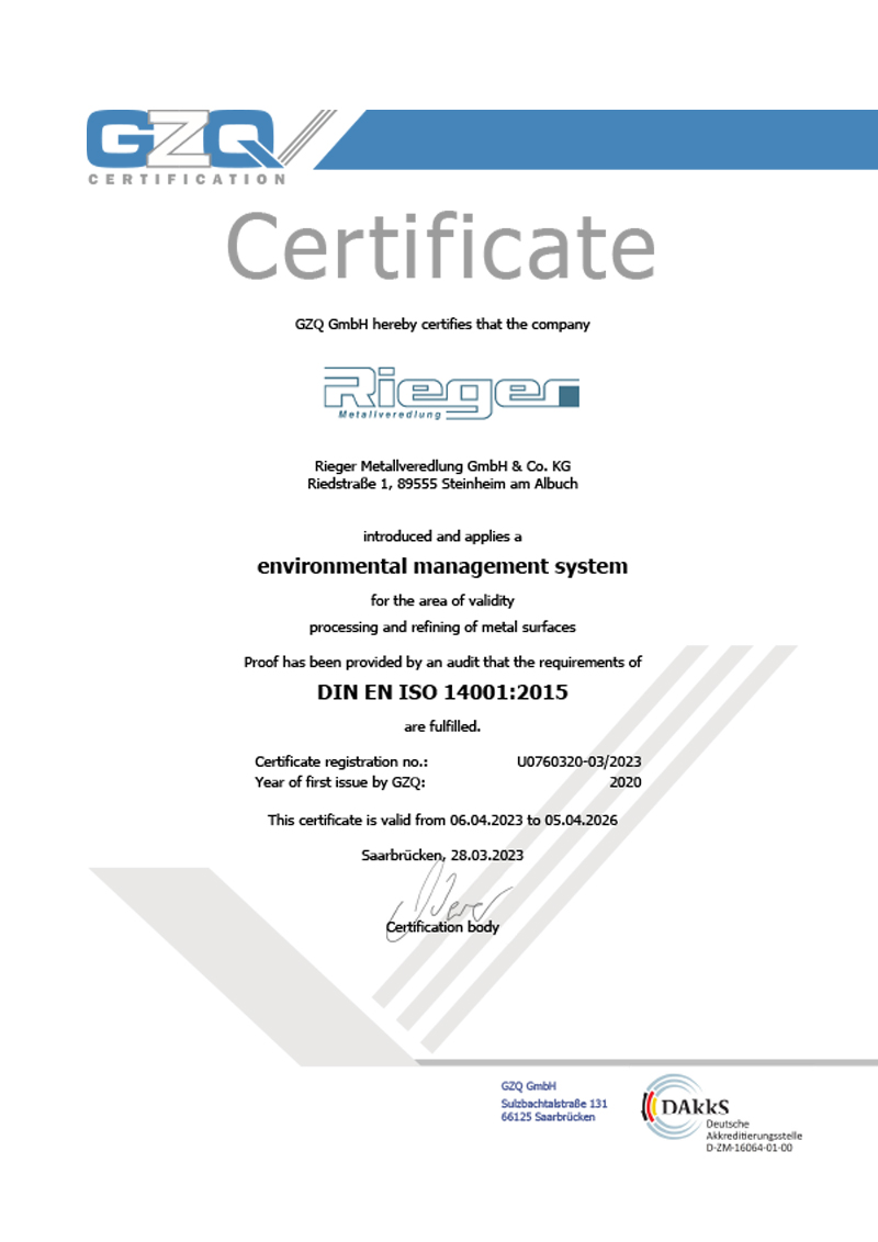 ISO certificate